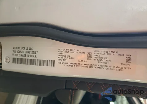 2021 Jeep Grand Cherokee L Summit from USA, damaged, VIN 1C4RJKEG8M8120187